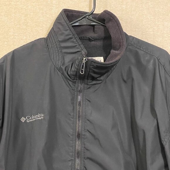 Columbia Jacket Men's Large Black Lined Windbreaker - Picture 2 of 9